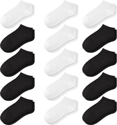 Kids' Low Cut Socks: 15-Pair Packs - Ankle Socks, Casual, Comfortable No Show Socks for Boys Girls Aged 1-13 in Saudi Arabia