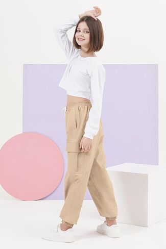 Girls Clothing Sets, Girls Long Sleeved and Cargo Jogger Pants Outfits 2pcs Clothes Set in Saudi Arabia