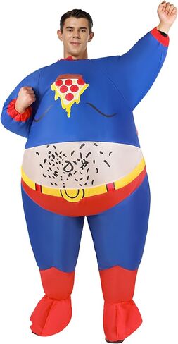 Inflatable Fat Superhero Costume, Inflatable Chunky Chubby Adult Costume, Blow Up Funny Fat Man Suit for Halloween Party Cosplay in Saudi Arabia