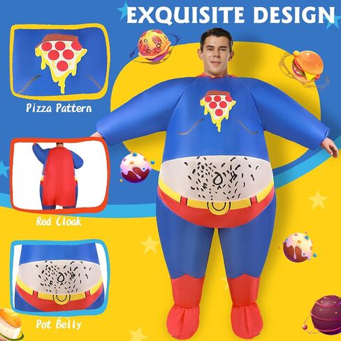 Inflatable Fat Superhero Costume, Inflatable Chunky Chubby Adult Costume, Blow Up Funny Fat Man Suit for Halloween Party Cosplay in Saudi Arabia