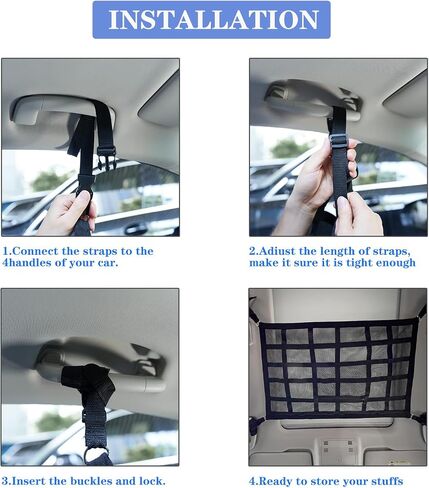 31.5"x21.6" Car Ceiling Cargo Net, Strengthen Load-Bearing and Droop Less Double-Layer Mesh Car Roof Storage Organizer,Truck SUV Travel Long Road Trip Camping Interior Accessories in Saudi Arabia