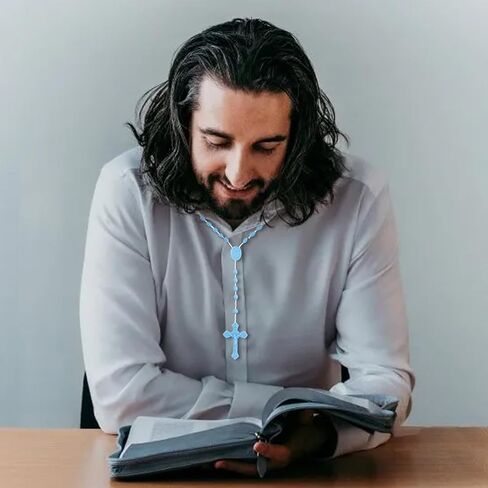 مسبحة JUXINGDAZYF مقاس 17 بوصة مضيئة في الظلام، مستوردة من إيطاليا - طقم 12 مسبحة (مضيئة) in Saudi Arabia