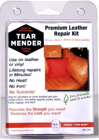 Tear Mender Premium Leather Repair Kit with Patches and Color Refinish Compound, 2 oz Bottle, TM-P-LRK in Saudi Arabia