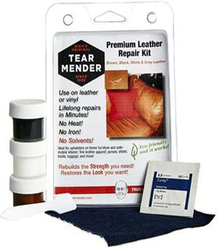 Tear Mender Premium Leather Repair Kit with Patches and Color Refinish Compound, 2 oz Bottle, TM-P-LRK in Saudi Arabia