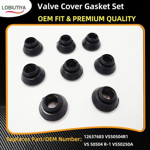 12637683 مجموعة حشية غطاء الصمام، VS50504R1 سدادة غطاء الصمام متوافقة مع تشيفي سيلفرادو سوبربان تاهو تريل بليزر جي إم سي سييرا يوكون إنفوي 4.8 لتر 5.3 لتر 6.0 لتر 6.2 لتر - استبدالات أخرى OEM VS50250 in Kuwait