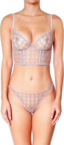 CAF-E8 مقهى فلور تمتد الدانتيل السيدات بوستير رمادي داكن 34D in Kuwait