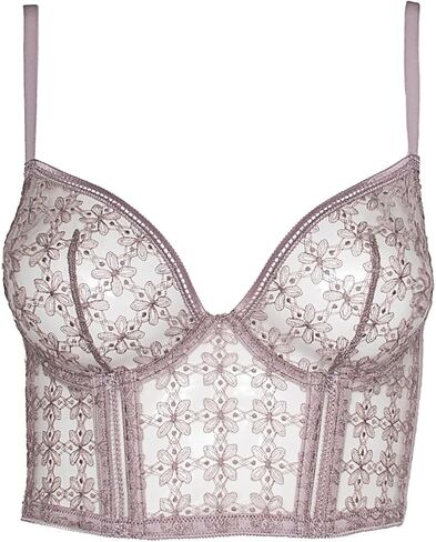 CAF-E8 مقهى فلور تمتد الدانتيل السيدات بوستير رمادي داكن 34D in Kuwait