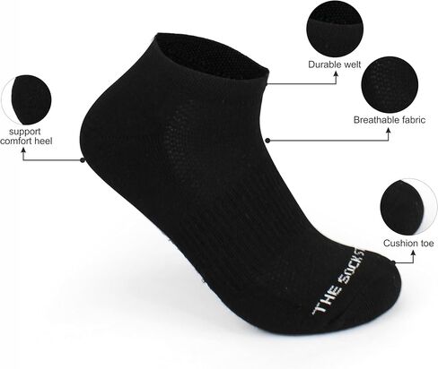 Low Cut Socks for Men, Cushioned Compression, Mens Ankle Socks Athletic Running Sports Socks Breathable Soft - Thick Cushion in Saudi Arabia