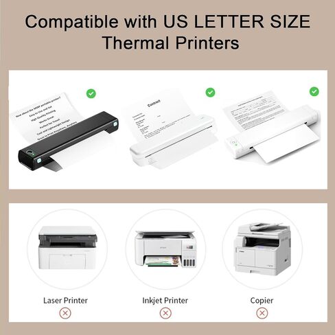 100 Sheets A4 Thermal Paper, 8.27x11.69' Thermal Paper(210 x 297 mm) for Portable Thermal Printer, Compatible with MT800/MT800Q/M08F/PJ762/PJ763MFi, for School or Work, Printing Files, Picture, etc in Saudi Arabia