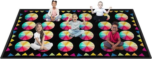 Classroom Rug Carpet for Elementary School Daycare Nursery Rug Non Slip Soft Washable Seating Rug Seats Teacher Rug Colorful Foldable Rolling Packing (7.5 x 13, B002-Stars-Economy) in Saudi Arabia