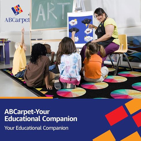 Classroom Rug Carpet for Elementary School Daycare Nursery Rug Non Slip Soft Washable Seating Rug Seats Teacher Rug Colorful Foldable Rolling Packing (7.5 x 13, B002-Stars-Economy) in Saudi Arabia