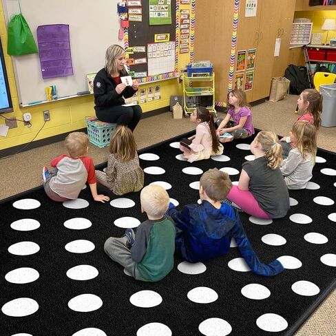 Classroom Rug Carpet for Elementary School Daycare Nursery Rug Non Slip Soft Washable Seating Rug Seats Teacher Rug Colorful Foldable Rolling Packing (7.5 x 13, B002-Stars-Economy) in Saudi Arabia