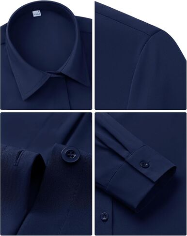 siliteelon Women's Stain Shield Dress Shirts Wrinkle Free Long Sleeve Shirts Solid Work Business Button Down Shirts in Saudi Arabia