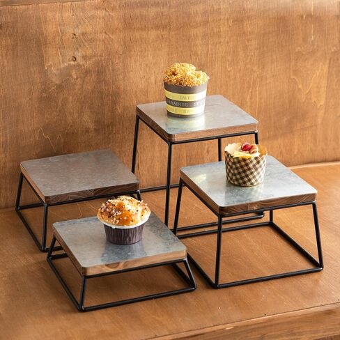 COLLECTIVE HOME - Display Risers, Dessert Cupcake Stand, Decorative Display for Wedding, Party, Restaurants, 2.5"/3.5"/4.75"/6.25" Set of 4 (White) in Saudi Arabia