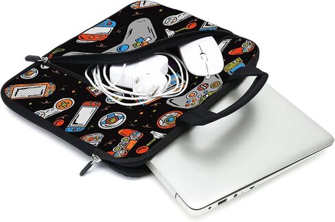 Laptop Sleeve 15 15.4 15.6 Chromebook Case Ultrabook Case Notebook Sleeve PC Messenger Bag Tablet Case Neoprene Handle Sleeve for Men Women, Two Pockets(RENTT in Saudi Arabia