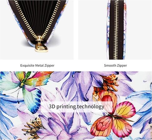 RFID Credit Card Holder Wallets for Women Leather Zipper Card Case for Ladies Keychain Wallet red fox in Kuwait