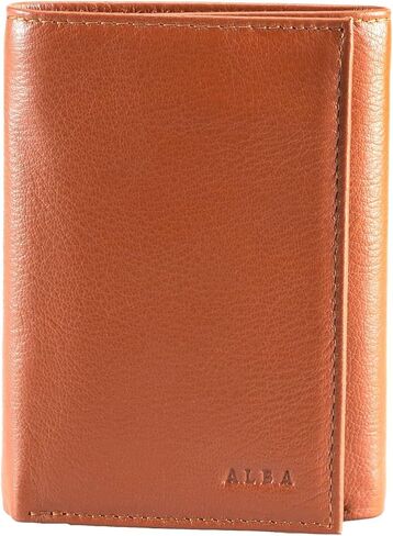 Alba Classic Trifold Nappa Leather Wallet For Men II Handmade II Minimalist II RFID Protected (Tan) in Saudi Arabia