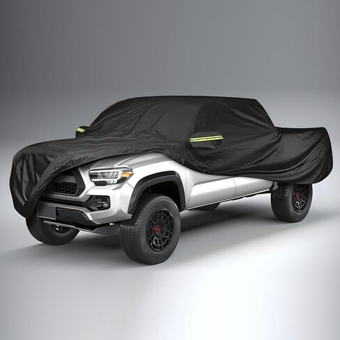 غطاء سيارة DREAMIZER لسيارة Toyota Tacoma 2016-2022 2023، غطاء سيارة مقاوم للماء في جميع الأحوال الجوية للسيارات، غطاء كامل خارجي للحماية من أشعة الشمس فوق البنفسجية مع ستة أشرطة عاكسة in Kuwait