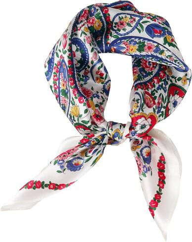 MEISEE 100% Pure Mulberry Silk Scarf 21" Square Scarf Neckerchief Headscarf Breathable Lightweight for Women Gift Packed in Saudi Arabia
