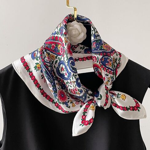 MEISEE 100% Pure Mulberry Silk Scarf 21" Square Scarf Neckerchief Headscarf Breathable Lightweight for Women Gift Packed in Saudi Arabia