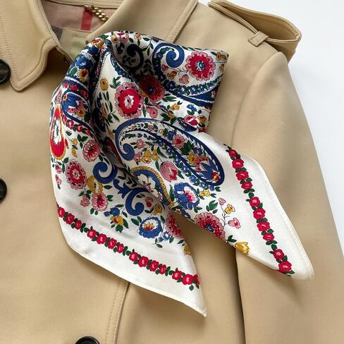 MEISEE 100% Pure Mulberry Silk Scarf 21" Square Scarf Neckerchief Headscarf Breathable Lightweight for Women Gift Packed in Saudi Arabia