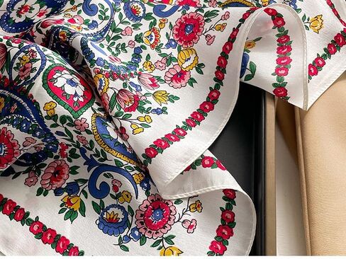 MEISEE 100% Pure Mulberry Silk Scarf 21" Square Scarf Neckerchief Headscarf Breathable Lightweight for Women Gift Packed in Saudi Arabia