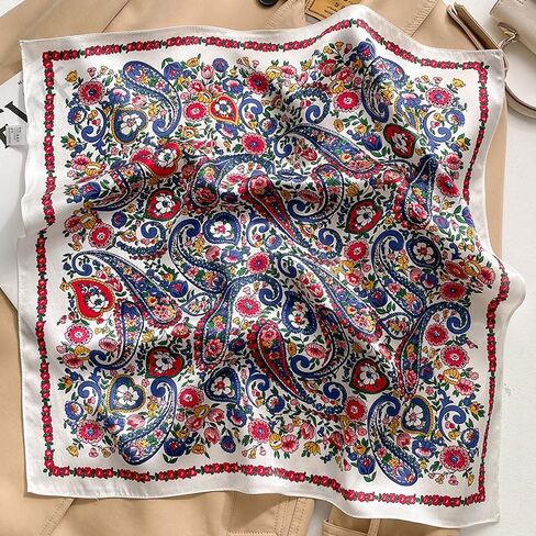 MEISEE 100% Pure Mulberry Silk Scarf 21" Square Scarf Neckerchief Headscarf Breathable Lightweight for Women Gift Packed in Saudi Arabia