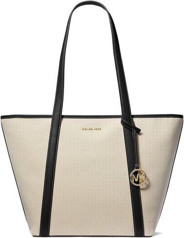 Michael Kors Jet Set Travel Large Top Zip Tote, Natural/Black in Saudi Arabia