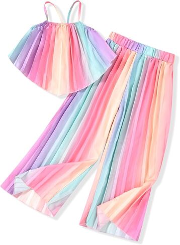 Toddler Girls Tank Tops Pants Outfit for Summer in Saudi Arabia