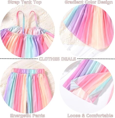 Toddler Girls Tank Tops Pants Outfit for Summer in Saudi Arabia