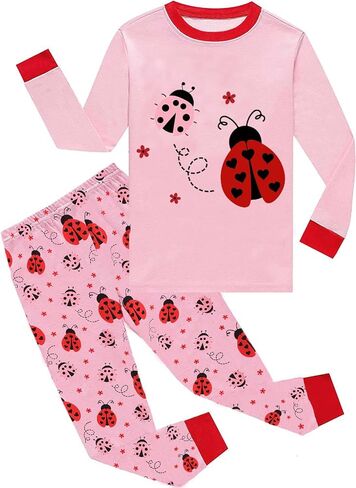Little Girls Pajamas Cotton Long Sleeve Pjs Set Kids Dinosaur Pajama Baby 2 Pieces Sleepwear Toddler Heart Clothes 2-7T in Kuwait