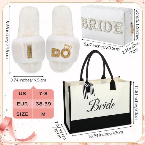 4 قطع هدية دش الزفاف مجموعة I Do Slide Slippers 7-8 قماش حجر الراين العروس الساتان الجلباب قماش الزفاف حمل حجر الراين حقيبة ماكياج لحفل الزفاف in Saudi Arabia