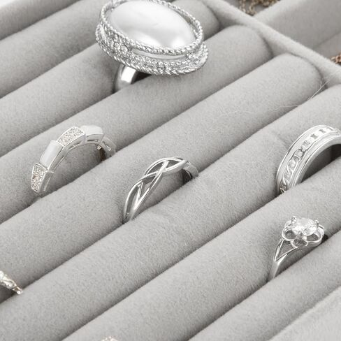 8PCS Stackable Jewelry Organizer Trays, Velvet Jewelry Tray Jewelry Organizer for Drawer, Jewelry Drawer Organizer Inserts for Earring Necklace Bracelet Ring (Gray) in Saudi Arabia