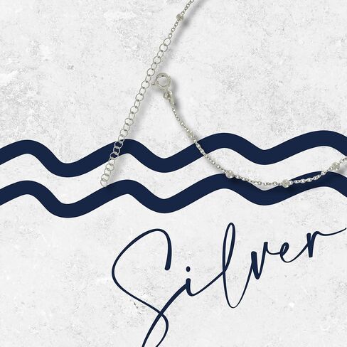 925 Sterling Silver Anklet for Women | Cubic Zirconia Ankle Bracelet | 9.8 Inch Chain Jewelry | Gift for Your Love in Saudi Arabia