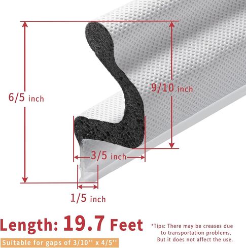 19.7 Feet Long Reach Door Weather Stripping Door Seal Strip, New Upgraded V-Shaped Replacement Kerf Weather Stripping for Door Frame Door Insulation, Easy Cut to Size(Black) in Kuwait