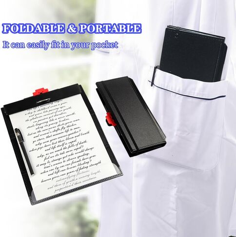 Upgraded Nursing Clipboard Portability Nursing Clipboard Foldable with Quick Access Medical References & Nursing Cheat Sheet Notepad for Nurses and Doctors (Black) in Saudi Arabia