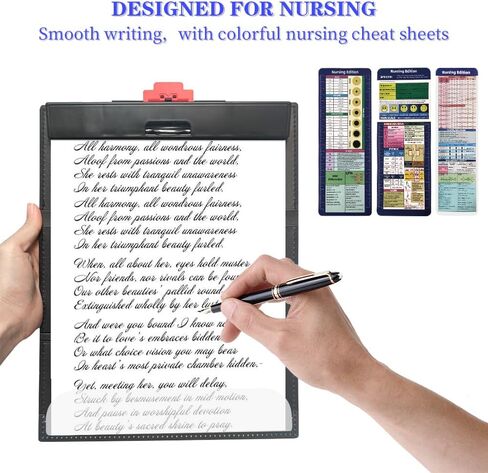 Upgraded Nursing Clipboard Portability Nursing Clipboard Foldable with Quick Access Medical References & Nursing Cheat Sheet Notepad for Nurses and Doctors (Black) in Saudi Arabia