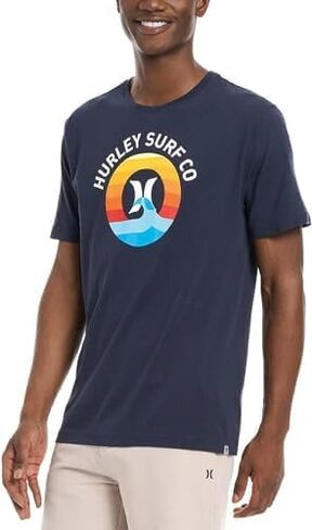تي شيرت رجالي من Hurley Icon Slash Gradient، أزرق، X-Large in Kuwait
