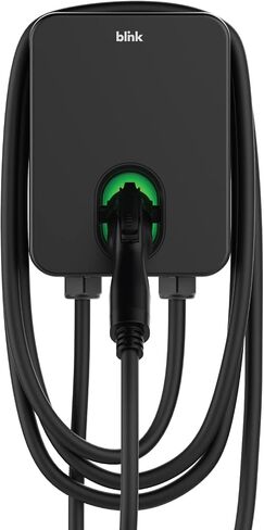 Blink Charging HQ 200 شاحن منزلي للسيارة الكهربائية (EV) NEMA 14-50 Plugin Level 2 (240 فولت) 50 أمبير مزود بتقنية Wi-Fi داخلي/خارجي مع كابل شحن بطول 23 قدم in Saudi Arabia