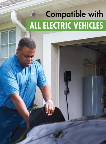 Blink Charging HQ 200 شاحن منزلي للسيارة الكهربائية (EV) NEMA 14-50 Plugin Level 2 (240 فولت) 50 أمبير مزود بتقنية Wi-Fi داخلي/خارجي مع كابل شحن بطول 23 قدم in Saudi Arabia