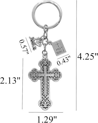 40PCS Cross Key Chains Jesus Cross Book Holy Bible Pendants Keyrings Religious Door Car Key Holders Jesus Key Rings Religious Favors for Christians Easter Prayer Gifts in Saudi Arabia