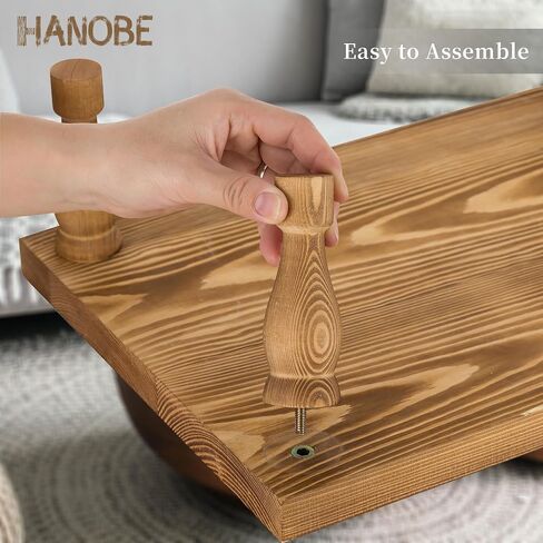 صينية تزيين خشبية للناهض من Hanobe: قاعدة عرض خشبية لبيت المزرعة، قطعة مركزية لصينية بيضاء ريفية لبار القهوة والمطبخ وغرفة الطعام وديكور طاولة المنزل، بأقدام قصيرة وطويلة in Kuwait