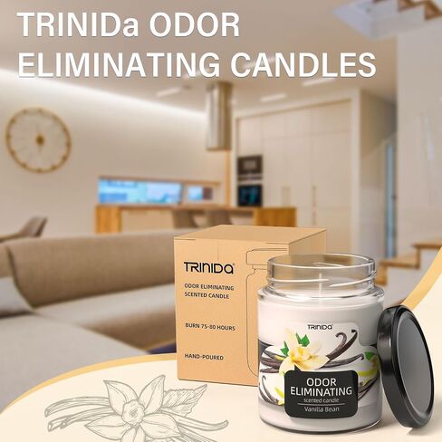 TRINIDa Citronella Candles - 10.5oz Premium Citronella Scented Candle for Outdoor, Enhanced Scents, Soy Candles with Long Burning Time - Ideal for Outdoor, Backyard, Indoor in Saudi Arabia