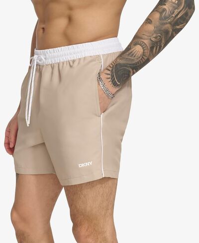 DKNY Men's Lightweight Quick Dry Volley UPF 40+ Protection Swim Trunk in Saudi Arabia