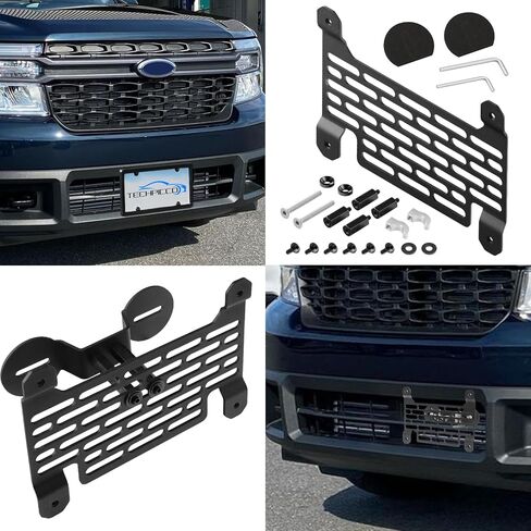 Universal License Plate Frames Front License Plate Bracket, no Drill Front License Plate Holder Compatible with Ford Maverick 2022-2024 (Black) | Fits Most of Vehicle Front Grille in Saudi Arabia