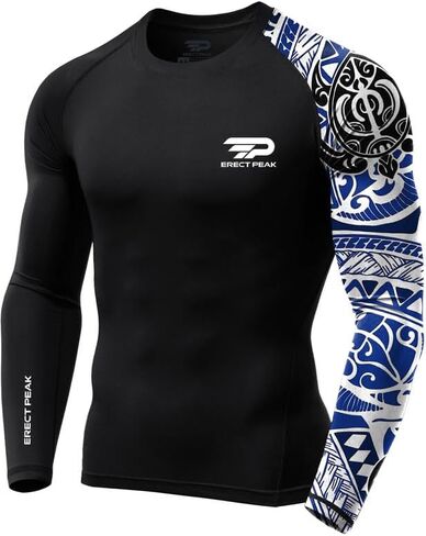 Men's UPF 50+ Long Sleeve Rashguard Shirt Sun Protection Beach Swim Shirt Quick Dry Surfing Shirt in Saudi Arabia