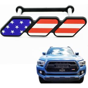 Boigoo Tri-Color Grille Badge Emblem - Cars Front Decoration Accessories, Truck Label Compatible with Toyota Tacoma 4Runner Tundra Sequoia Rav4 Highlander (Navy/Blue/White)…