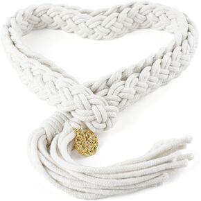 Wedding Lasso Rope,Handfasting Cord for Wedding with Pendants Lazos para Boda Wedding Cord Traditional Celtic Pattern Rustic Wedding Lasso for Ceremony Bridal Gift, White