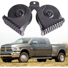 Horn Replacement With Bracket Compatible with 2009-2013 Dodge RAM 1500 2500 3500 Dual Horn Assembly Waterproof Snail Horn