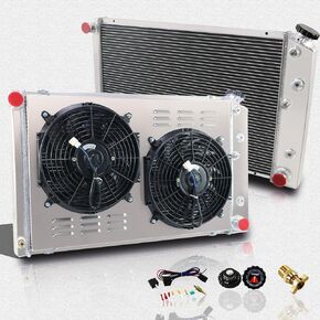 ColQuee CC162 3 Row Radiator+Shroud 2 X 12" Fans Compitable for 1978-1988 G-Body Monte Carlo El Camino Regal Cutlass